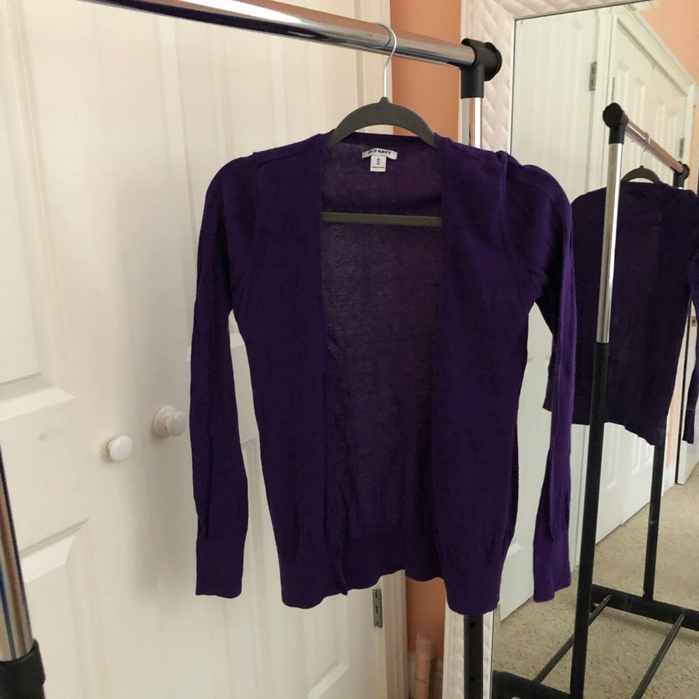 Purple button up cardigan